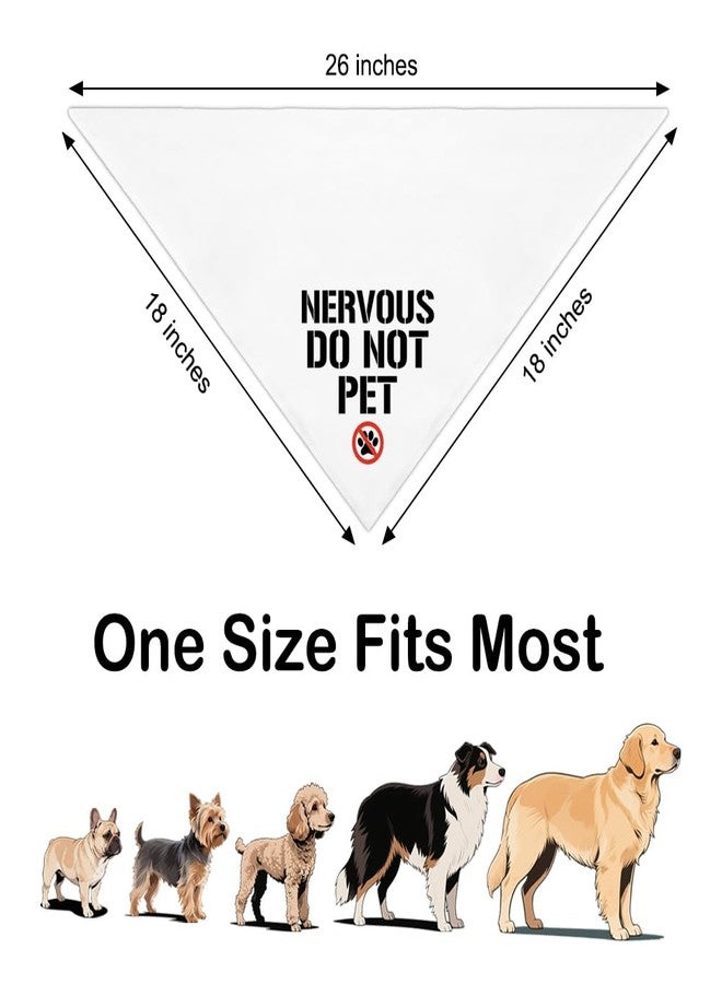 ZBBFSCSB Nervous Do Not Pet White Dog Bandana, Gifts for Nervous Dog Owner Lover, Puppy Scarf Photo Prop for Explore Outdoor Adventure Hiking Camping Mountain, Pet Safety Gifts for Shy Anxious Pup - Image 2